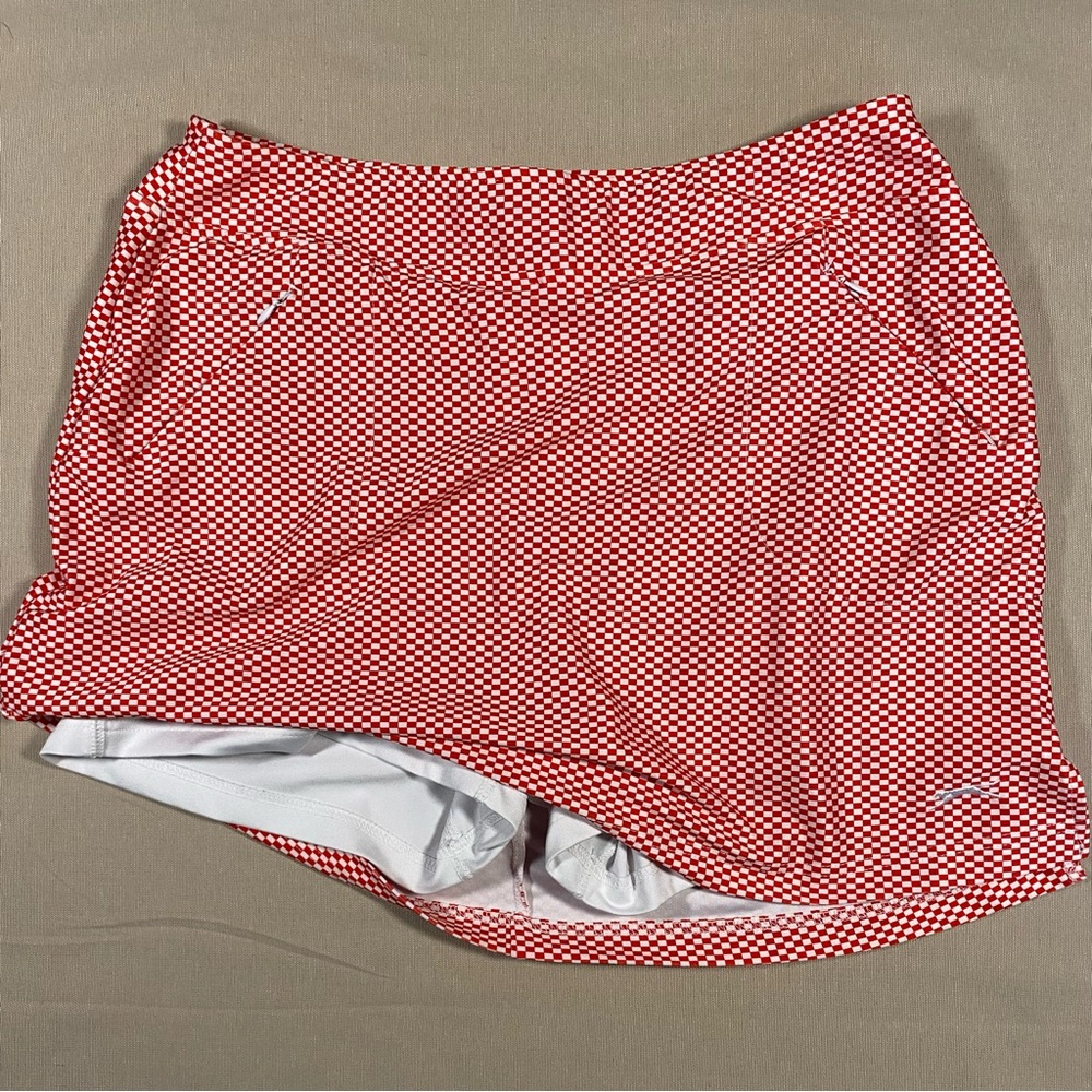 Slazenger Red and White Checkered golf skirt with shorts skort Apparel - Picture 3 of 9